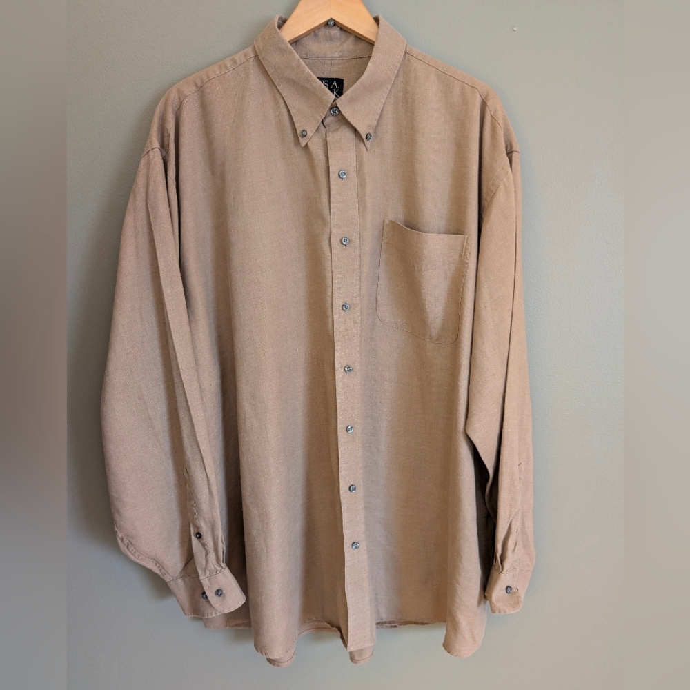 Jos A Bank Travelers Collection Linen Button Down Shirt Size  XXL